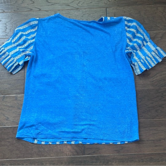 Tory Burch Short Sleeve Nautical Stripe Shirt. XS - Picture 5 of 6